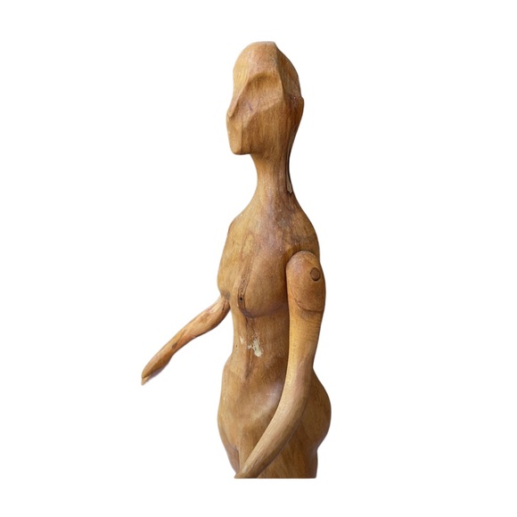 Not for sale..CAROLYN RHOUDS’ hand carved wood sculpture, “Right Brain Woman” - Picture 9 of 15